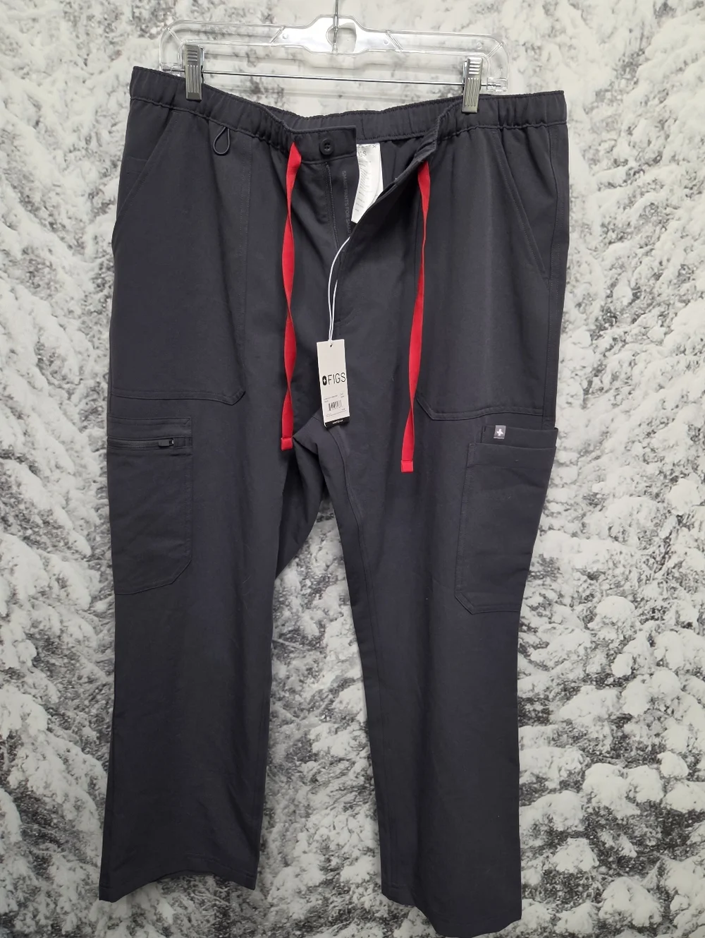Figs Mens Cairo Cargo Scrub Pants, XL Short Charcoal, NWT Medical